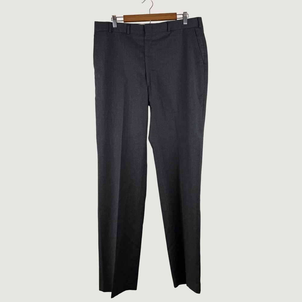 VTG 80s John Alexander Wool Dress Pants Mens 37x34 Gray Old Money Quiet Luxury